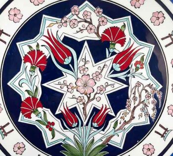 İznik Çini Tabak | Japonya Türkiye İş Hediyesi 30 cm - 2