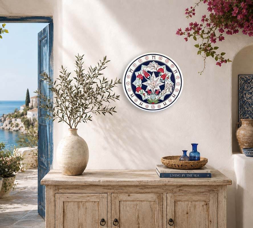 İznik Çini Tabak | Japonya Türkiye İş Hediyesi 30 cm - 3