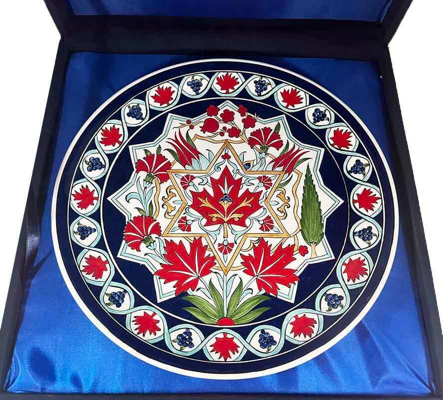 İznik Çini Tabak | Kanada Türkiye İş Hediyesi 30 cm - 6