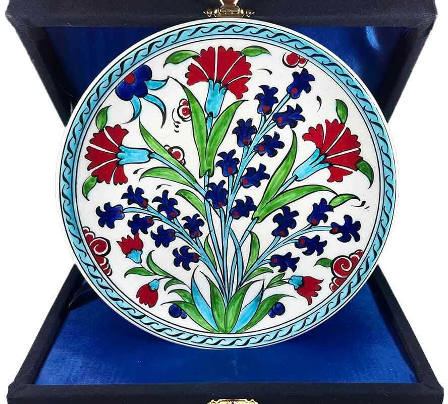 İznik Çini Tabak | Karanfil Bahçesi 18 cm - 1