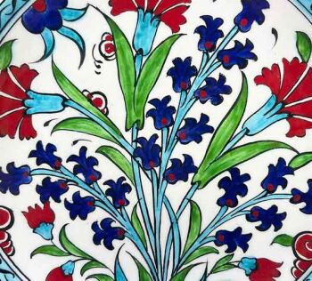 İznik Çini Tabak | Karanfil Bahçesi 18 cm - 2