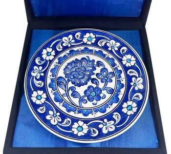 İznik Çini Tabak | Mavi Beyaz Hatayi Desenli 18 cm - 2