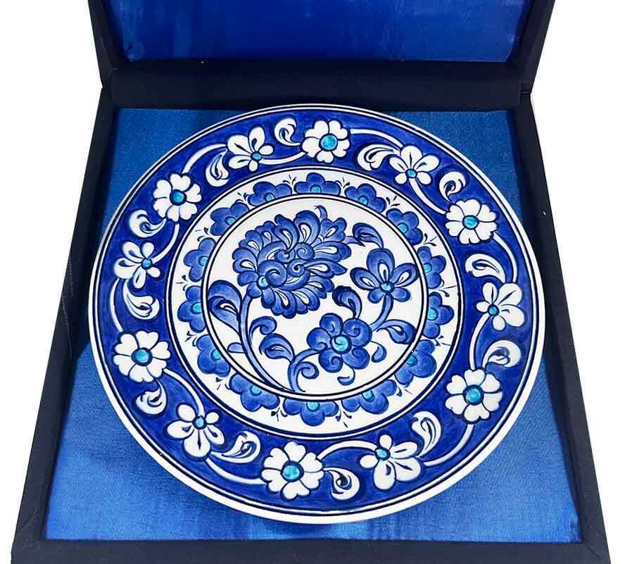 İznik Çini Tabak | Mavi Beyaz Hatayi Desenli 18 cm - 2