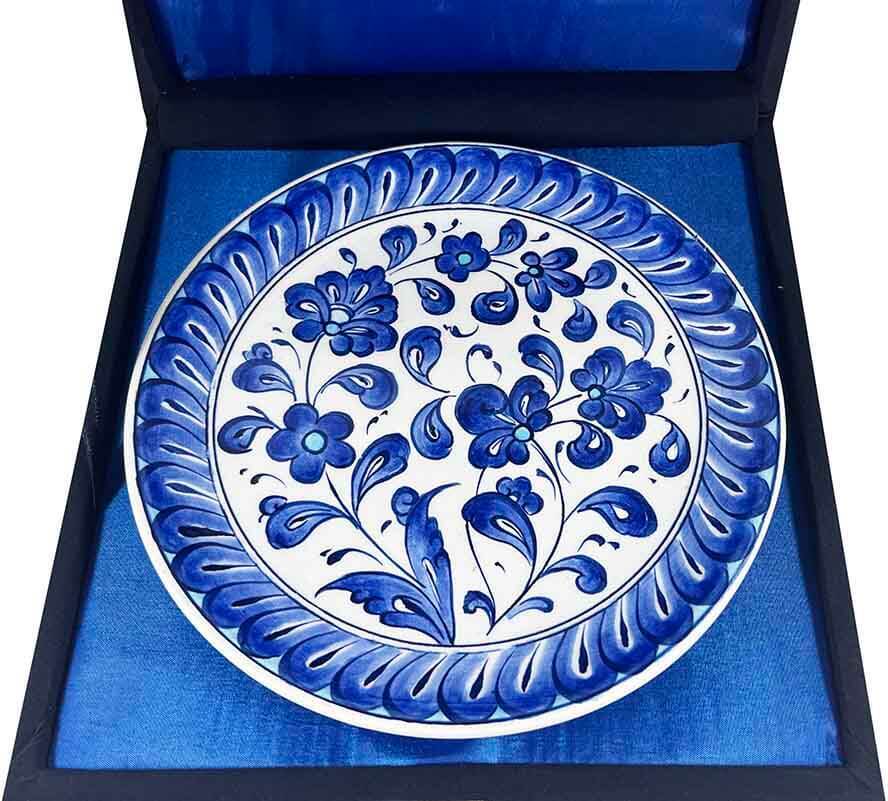 İznik Çini Tabak | Mavi Lotus Bahçesi Desenli 18 cm - 2