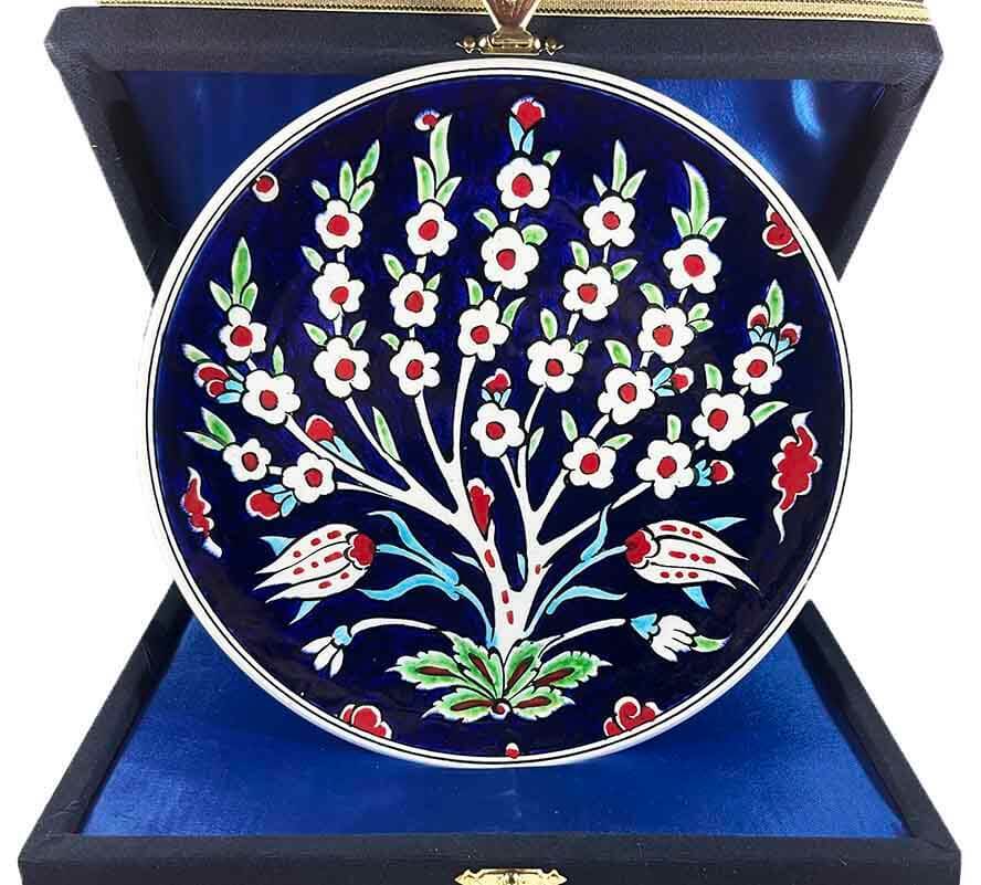 İznik Çini Tabak | Osmanlı Hayat Ağacı Motifli 18 cm - 1