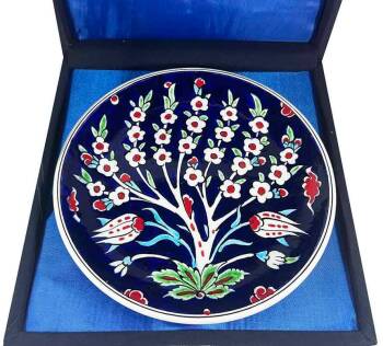 İznik Çini Tabak | Osmanlı Hayat Ağacı Motifli 18 cm - Çini Evi (1)