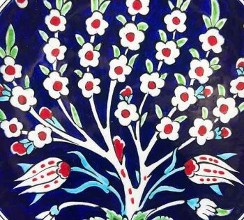 İznik Çini Tabak | Osmanlı Hayat Ağacı Motifli 18 cm - 3
