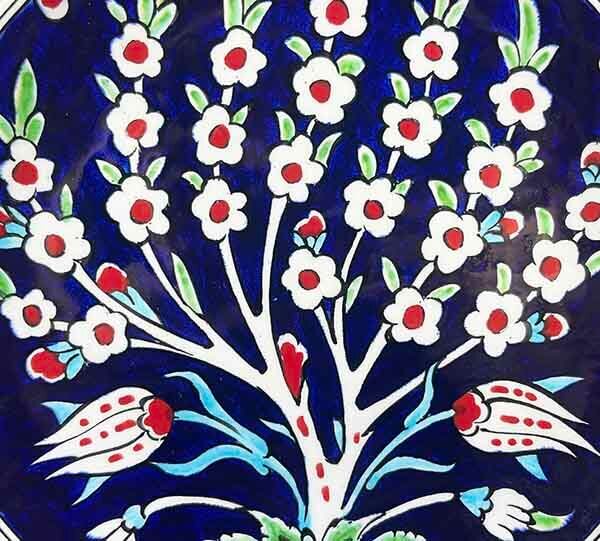 İznik Çini Tabak | Osmanlı Hayat Ağacı Motifli 18 cm - 3