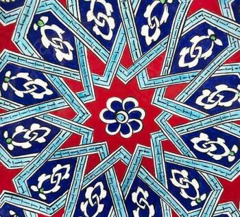 İznik Çini Tabak | Selçuklu Yıldızı Desenli 18 cm - Çini Evi (1)