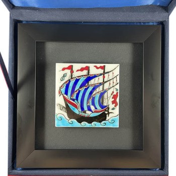 Kalyon Motifli Çini Plaket - 2