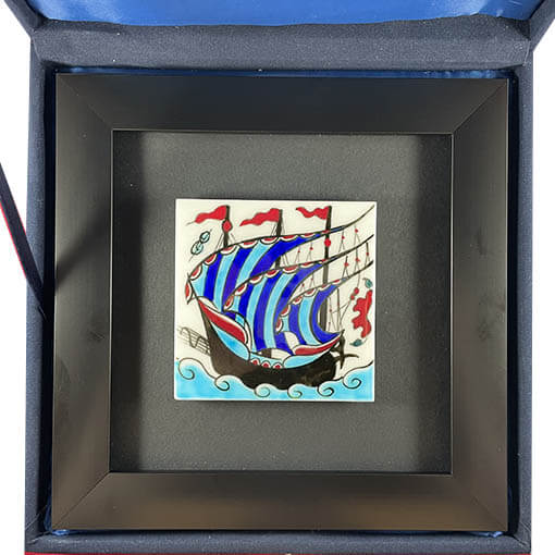 Kalyon Motifli Çini Plaket - 2