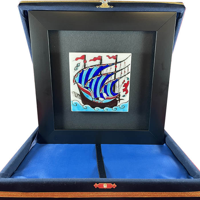 Kalyon Motifli Çini Plaket - 1