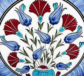 Karanfil Bahçesi İznik Çini Tabak 25cm - 2