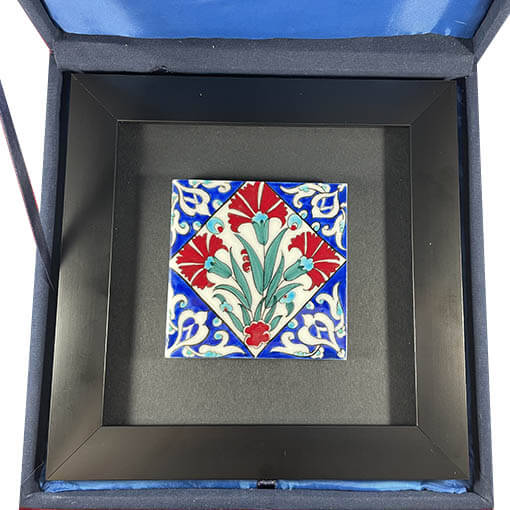 Karanfil Çiçeği Desenli Çini Plaket - 2
