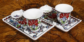 Karanfil Desenli Kahve Seti - 2