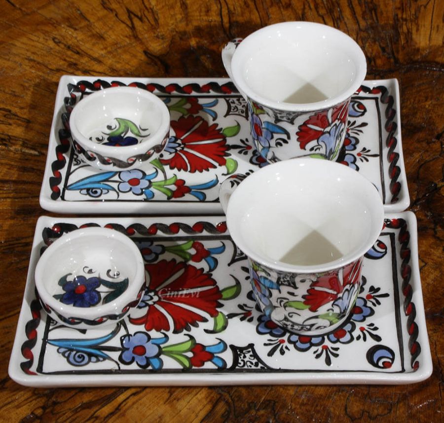 Karanfil Desenli Kahve Seti - 1