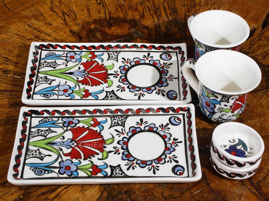 Karanfil Desenli Kahve Seti - 3