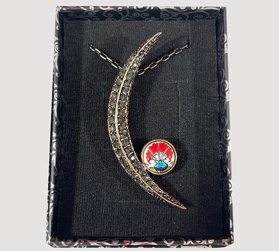 Kırmızı Karanfil Bronz Kolye - 2