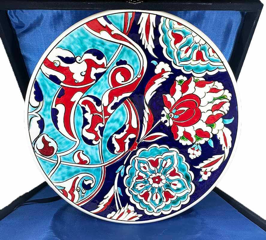 Kutlama ve Düğün Hediyesi, İznik Çini Tabak 30cm - 1