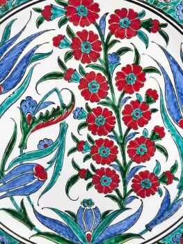 Lale Desenli İznik Çini Tabak – Söz, Nişan ve Düğün Hediyesi - 2