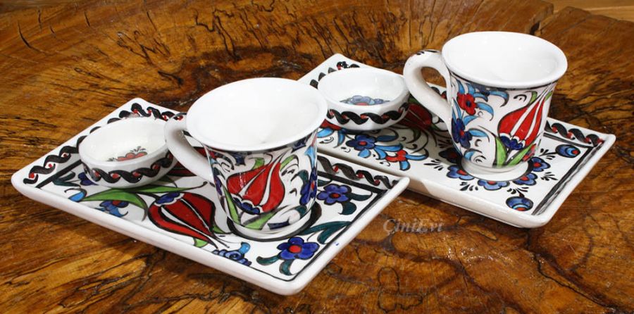Lale Desenli Türk Kahve Seti - 2