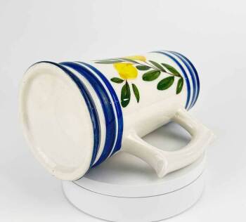 Limon Dalı Motifli Kulplu Seramik Kupa - 2