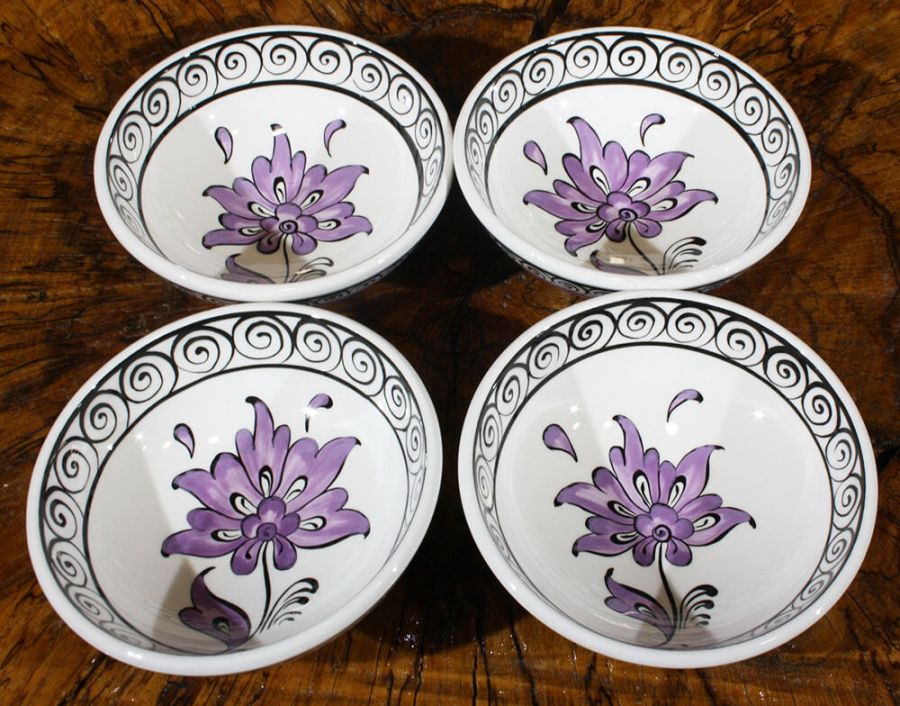 Lotus Desenli 4'lü Kâse Takımı - 1