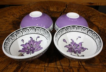 Lotus Desenli 4'lü Kâse Takımı - 2