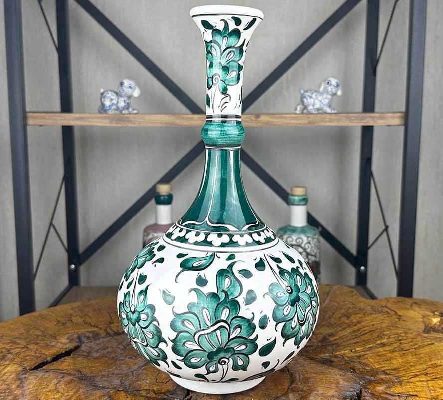 Lotus Motifli İznik Çini Vazo - 1