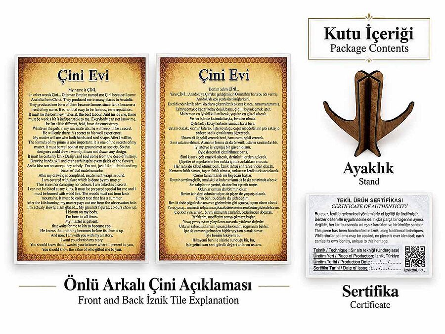 Makam Hediyesi Gül Bahçesi İznik Çini Tabak 25 cm - 4