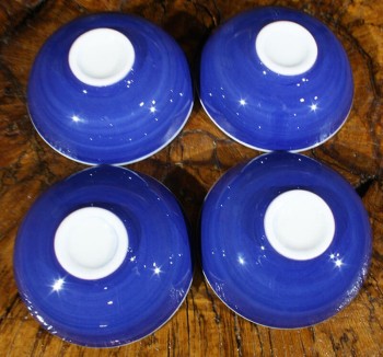 Blau-weißes Designer-Schalenset - 3