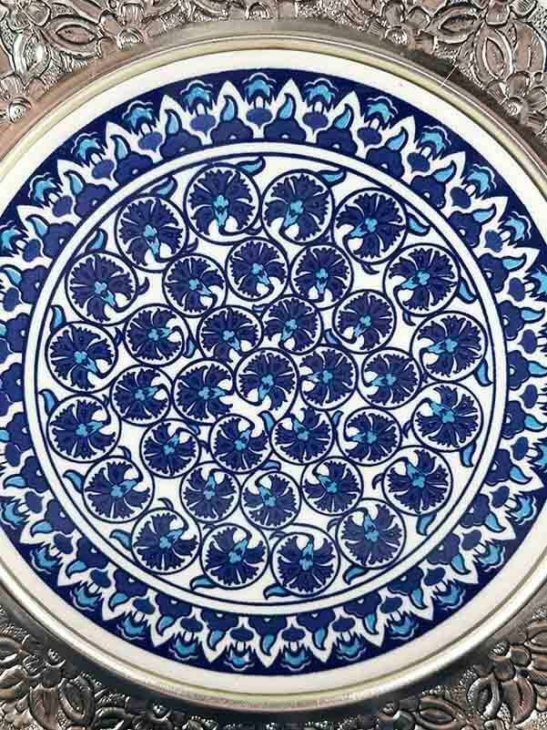 Mavi Karanfil Gümüş Tabak 25cm - 2