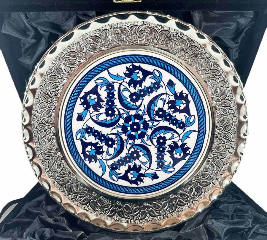 Yeni İş ev Hediyesi Gümüş Tabak 25cm - 1