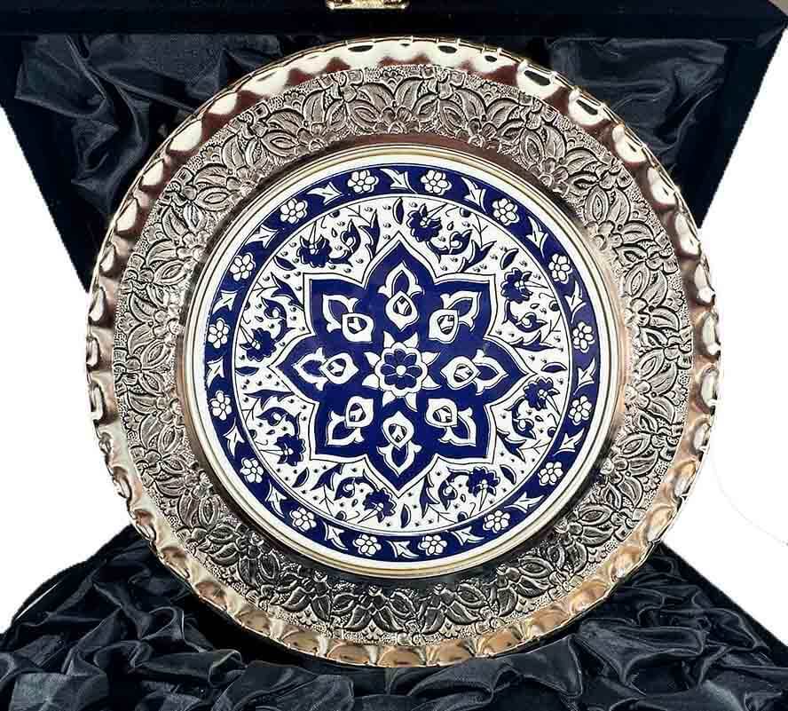 Mavi Yonca Gümüş Tabak 25cm - 1
