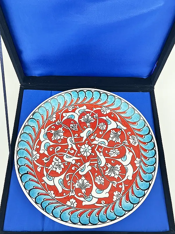 Mercan Rumi Motifli İznik Çini Tabak - 3