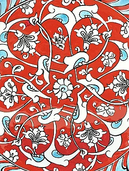 Mercan Rumi Motifli İznik Çini Tabak - 2