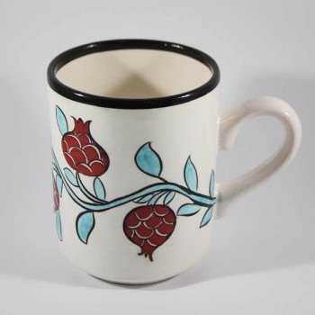 Mug à café fait main motif grenade - Çini Evi