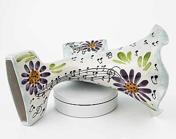 Müzikseverlere Özel Hediyelik Seramik Akustik Hoparlör – Papatya ve Sol Anahtarı Tasarımlı - 2