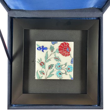 Nar Çiçeği Desenli Çini Plaket - 2