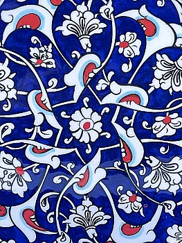 Özel Tören Hediyesi, Kobalt Rumi Motifli 25 cm İznik Çini Tabak - 2
