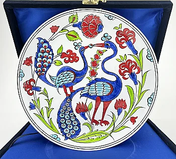 Paradise Cennet Kuşları Motifli 25 cm İznik Çini Tabak - 1