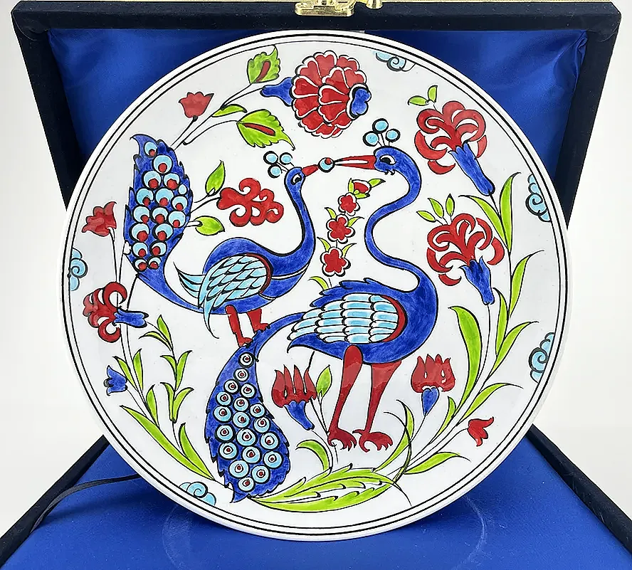 Paradise Cennet Kuşları Motifli 25 cm İznik Çini Tabak - 1