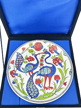 Paradise Cennet Kuşları Motifli 25 cm İznik Çini Tabak - 3
