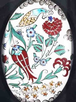 Cennet Bahçesi Desenli Paspartulu İznik Çini Pano - 2