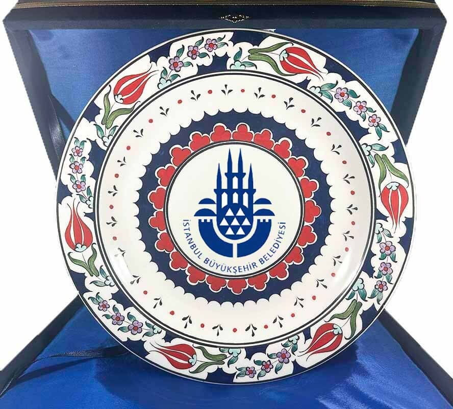 Özel Tasarım, Kurumsal Takdim Hediyesi – Lale Motifli İznik Çini Tabak - 1