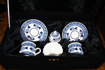 Sazan Motifli Çini Kahve Seti - 3