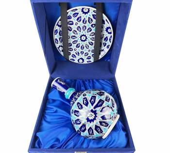 Seljuk Star Iznik Ceramic Vase & Plate Set - 2