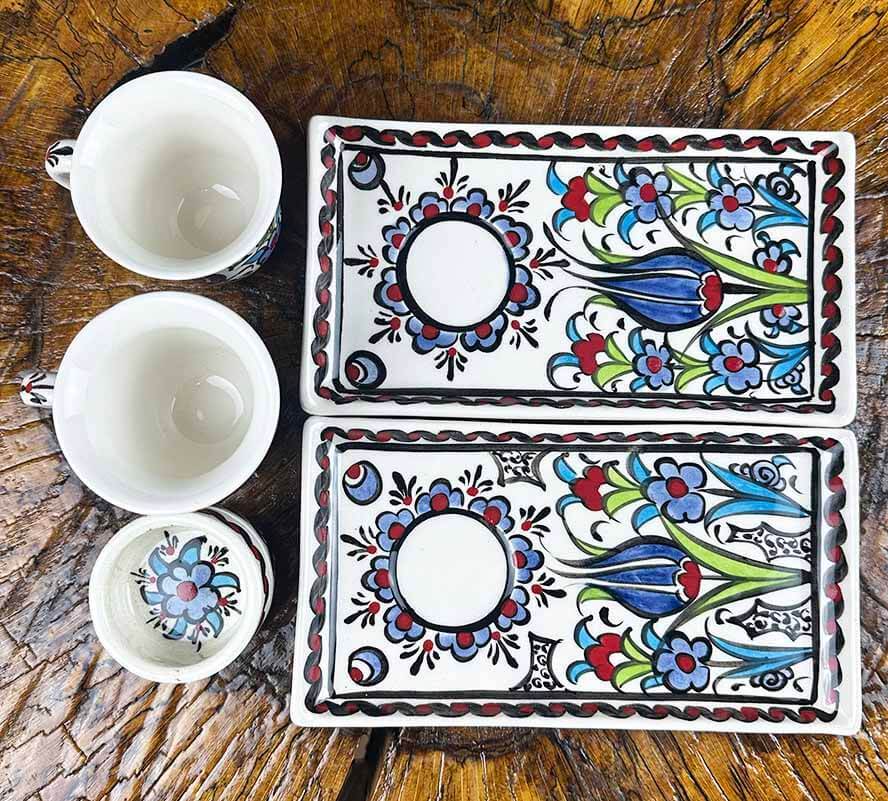 Sevgiliye Hediye Çini Türk Kahve Seti - 1