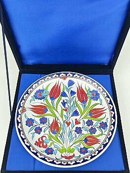 Söz-Nişan-Düğün Hediyesi, 25cm İznik Çini Tabak - 3