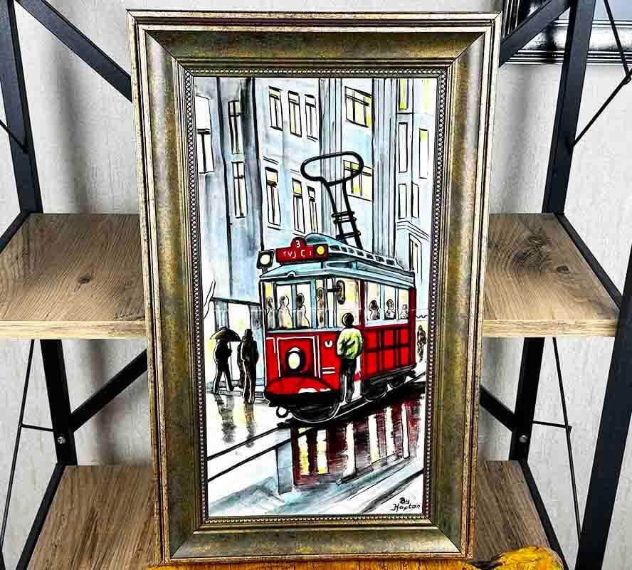Nostaljik Tramvay İznik Çini Pano - 1